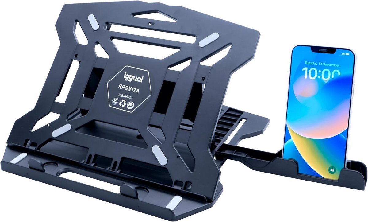 Ergonomische Laptopstandaard Opvouwbaar voor 17 inch Notebooks met Telefoonhouder
