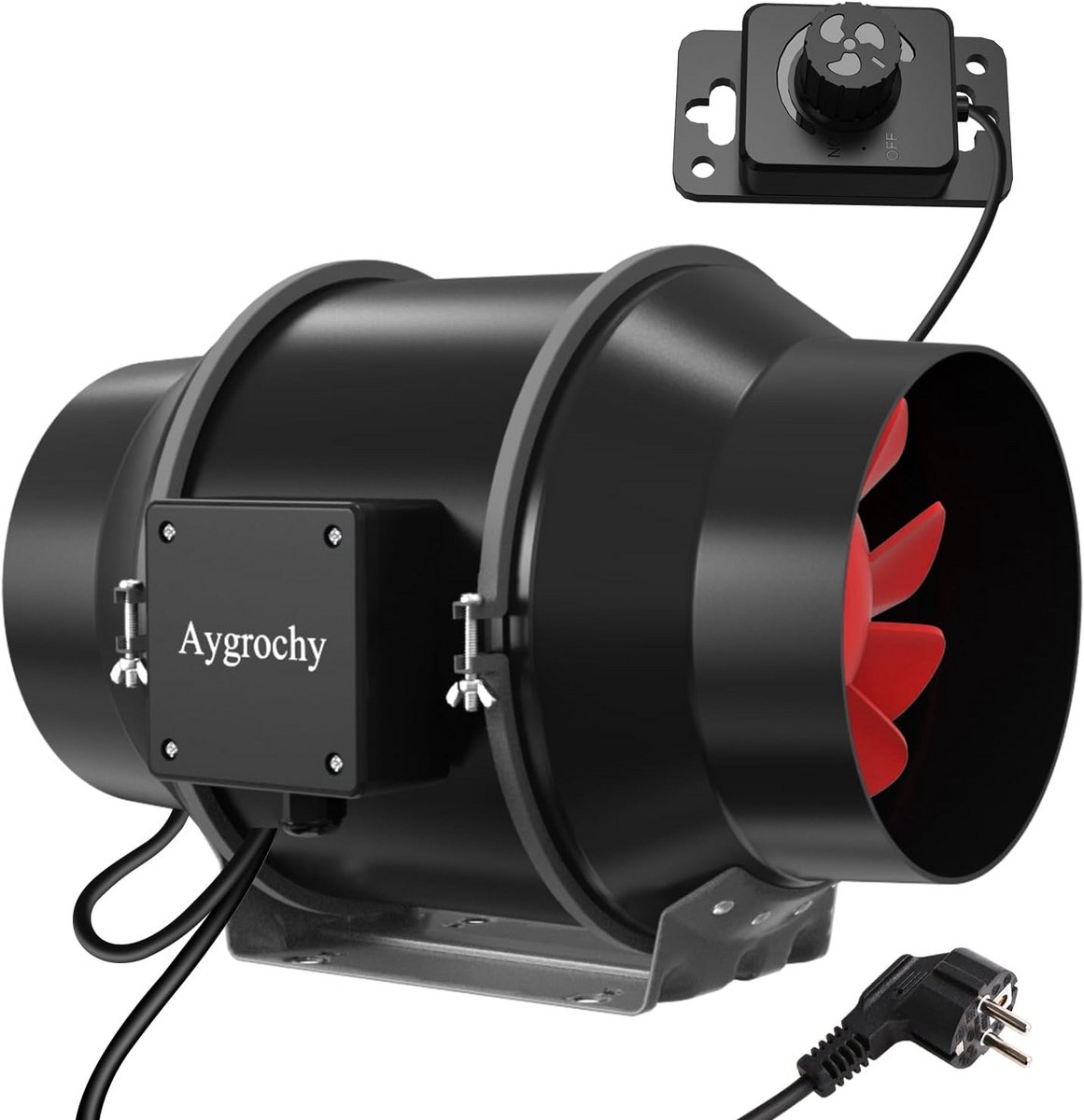 Regelbare Buisventilator 125 mm - Krachtige Afvoerventilator 416 m³/u met Snelheidsregelin