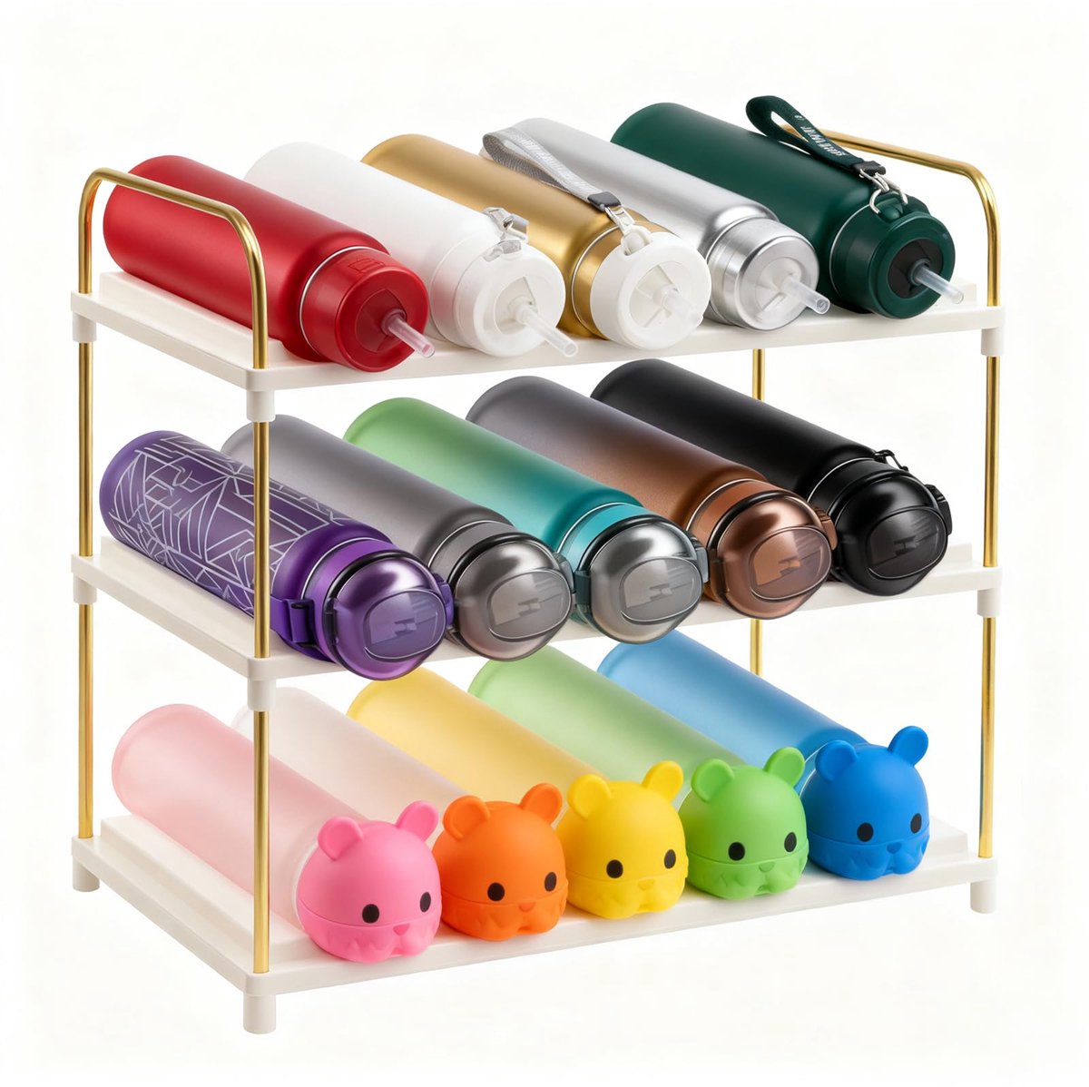 Unyqoos® Stapelbare flessenorganizer voor keuken en koelkast met stevig ontwerp