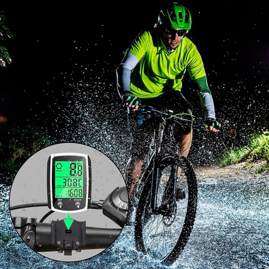 Kilometerteller Fiets - Fietscomputer - 19 Functies - automatische achtergrondverlichting - Waterdichte Kilometerteller - Fietssnelheidsmeter - Eenvoudig te Installeren van Merkloos — afbeelding 3