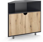 Vicco Inaro Sideboard – 79 x 76 cm met 3 compartimenten Antraciet/eiken