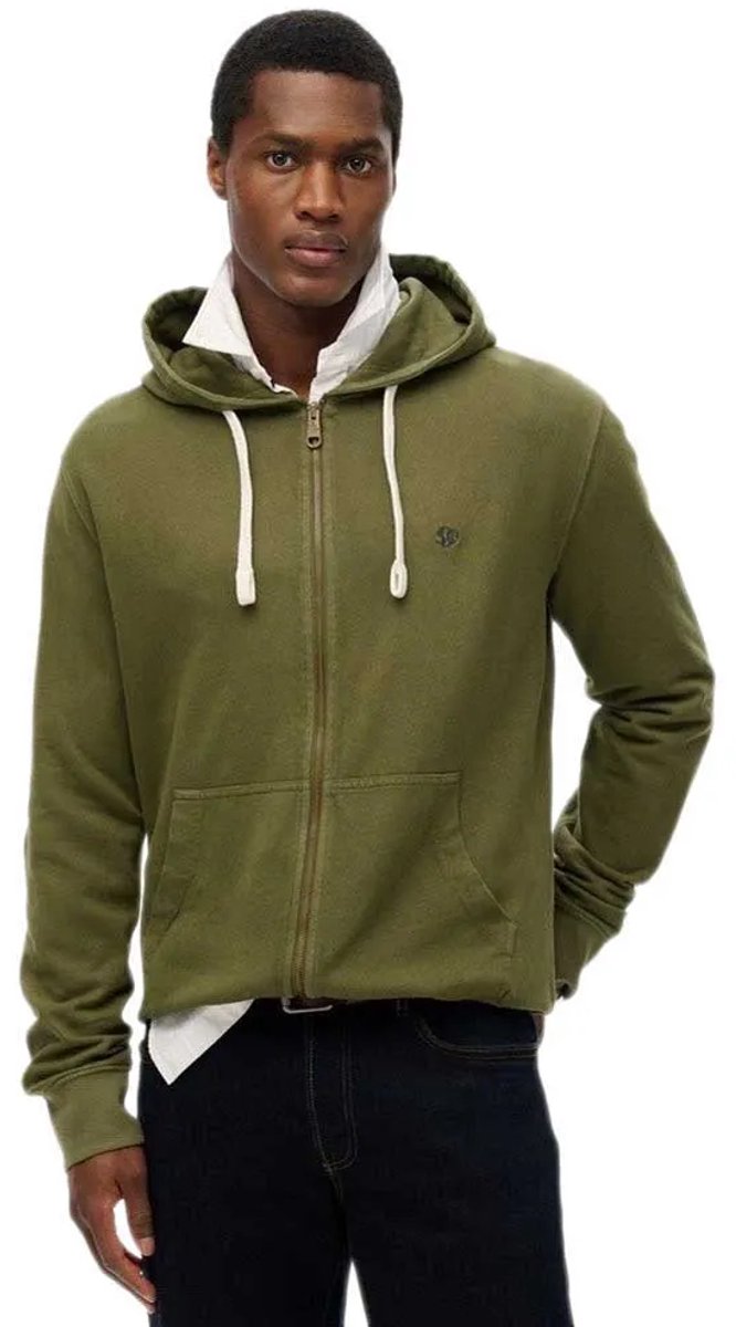 Superdry Classic Essential Zip Hoodie Heren Hoodies Groen