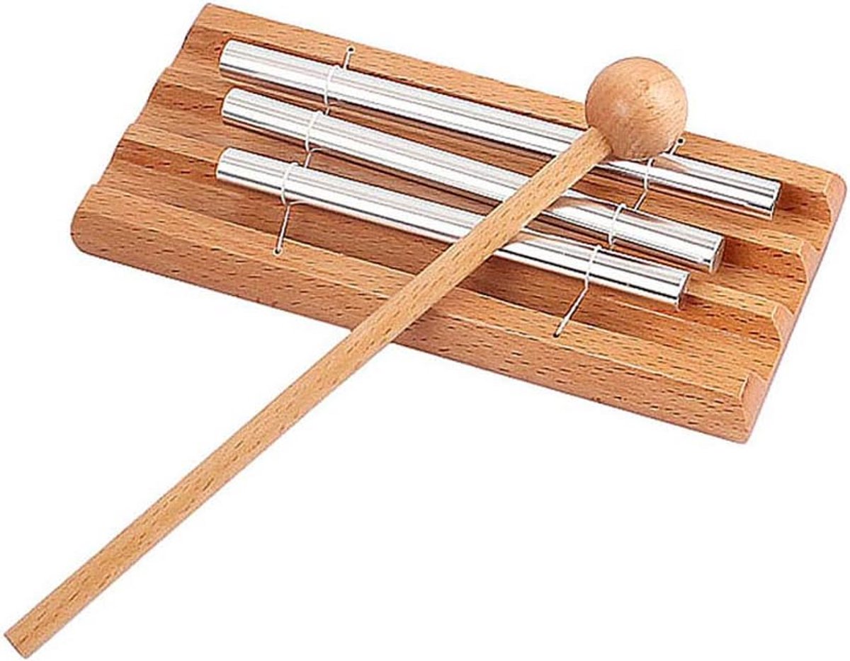 Energy Chime Drieklank Meditatieklasbel Met Slagger Voor Gebed, Yoga Of Leraren Klasbeheer - meditatieklasbel - ontspanning - zilver - mindfulness - geschikt voor meditatie- zilverkleurig.