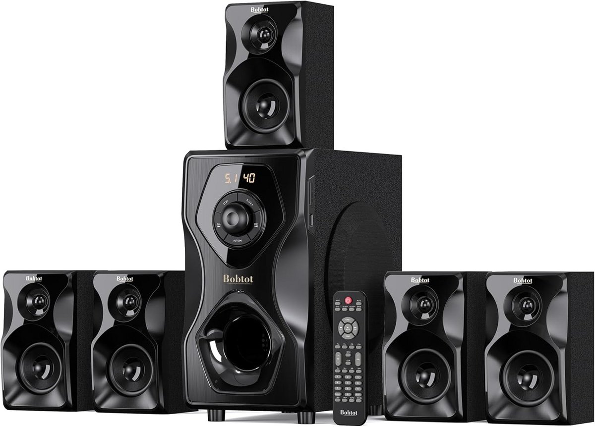 Surround Sound Thuisbioscoopsysteem 5.1/2.1 met Krachtige Subwoofer en Bluetooth
