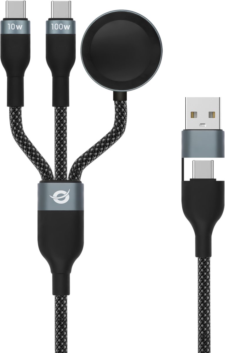 Conceptronic ETTA08B15 USB-kabel USB 2.0 1,5 m USB A 2 x USB C Zwart