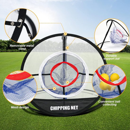Opvouwbaar Golf Chipping Net met Slagmat en Balset voor Binnen en Buiten van Merkloos — afbeelding 2