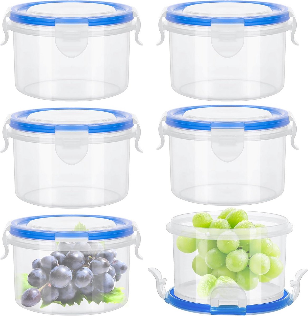 Ronde Opbergcontainers met Deksel - Set Opslagdozen voor Voedsel en Bewaren