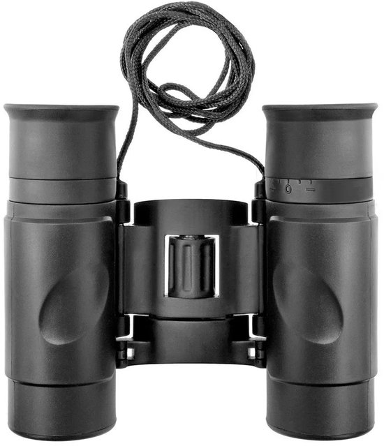 Zwarte Bresser Hunter 8x21 verrekijker met nekkoord.