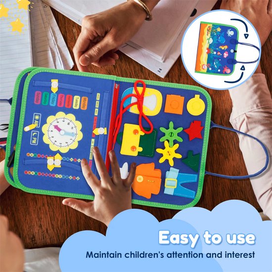 Peuter Busy Board, Montessori Speelgoed, Druk Boek Leerzaam Sensorisch Speelgoed voor Peuters, Peuter Reis Educatief Speelgoed, Leer Fijne Motoriek, Verjaardags voor Meisjes Jongens, Stijl A van Merkloos — afbeelding 4