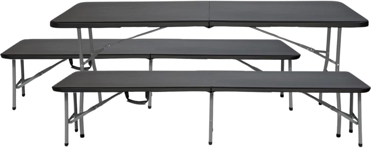 Inklapbare Tafoset met Twee Banken, 180 cm, Geschikt voor Camping en Tuin