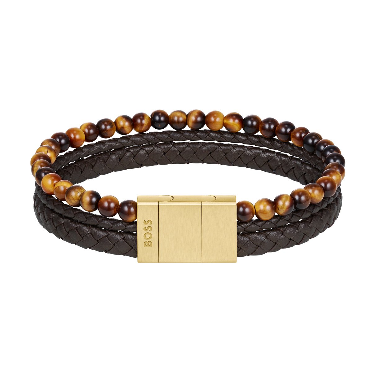 BOSS HBJ1580787 Heren Armband - Leren armband