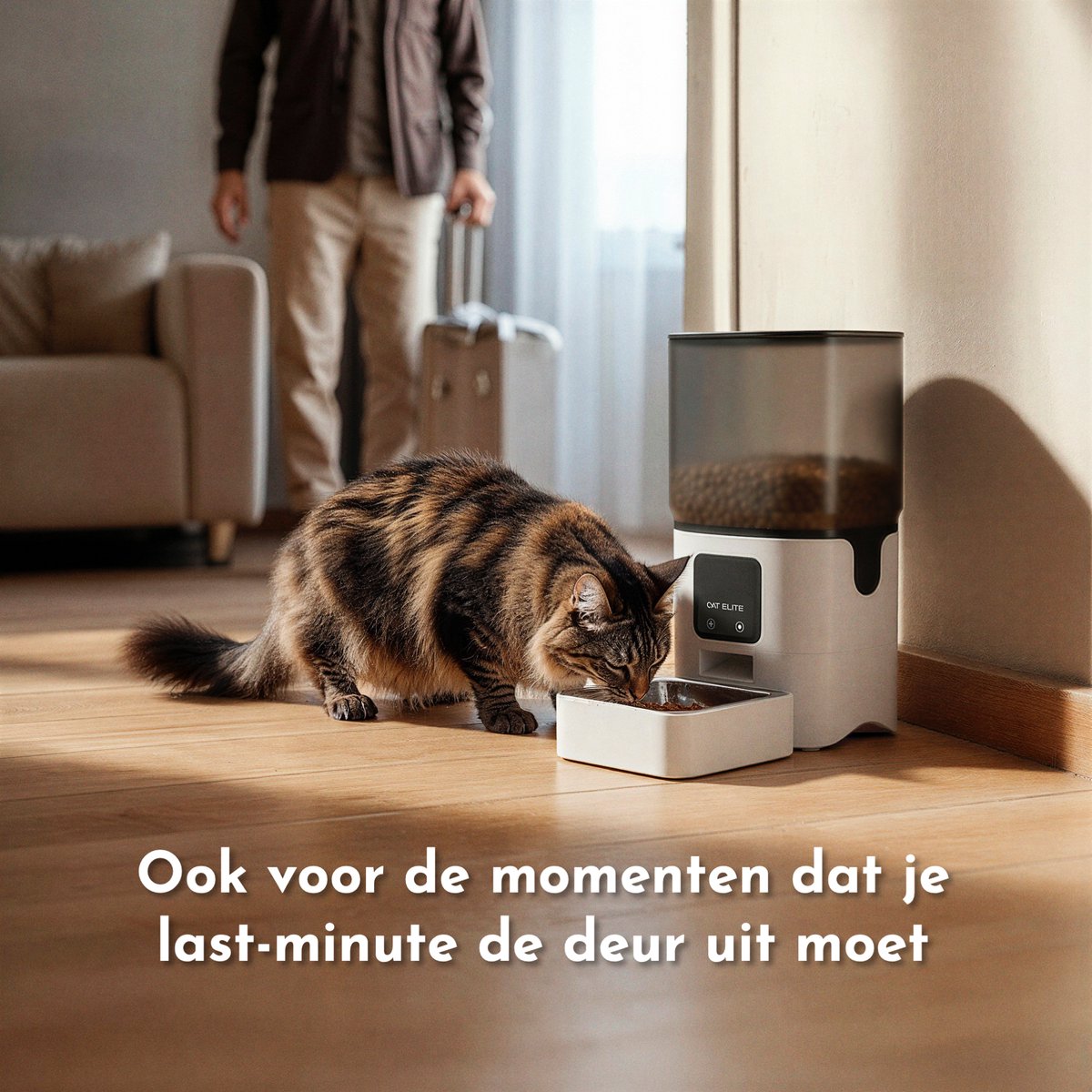 CatElite® - Automatische Voerbak Kat | Core - Dual WiFi 5Ghz & 2.4Ghz - Voerautomaat met Smart App - 6L Voerdispenser RVS - Wit thumbnail 5