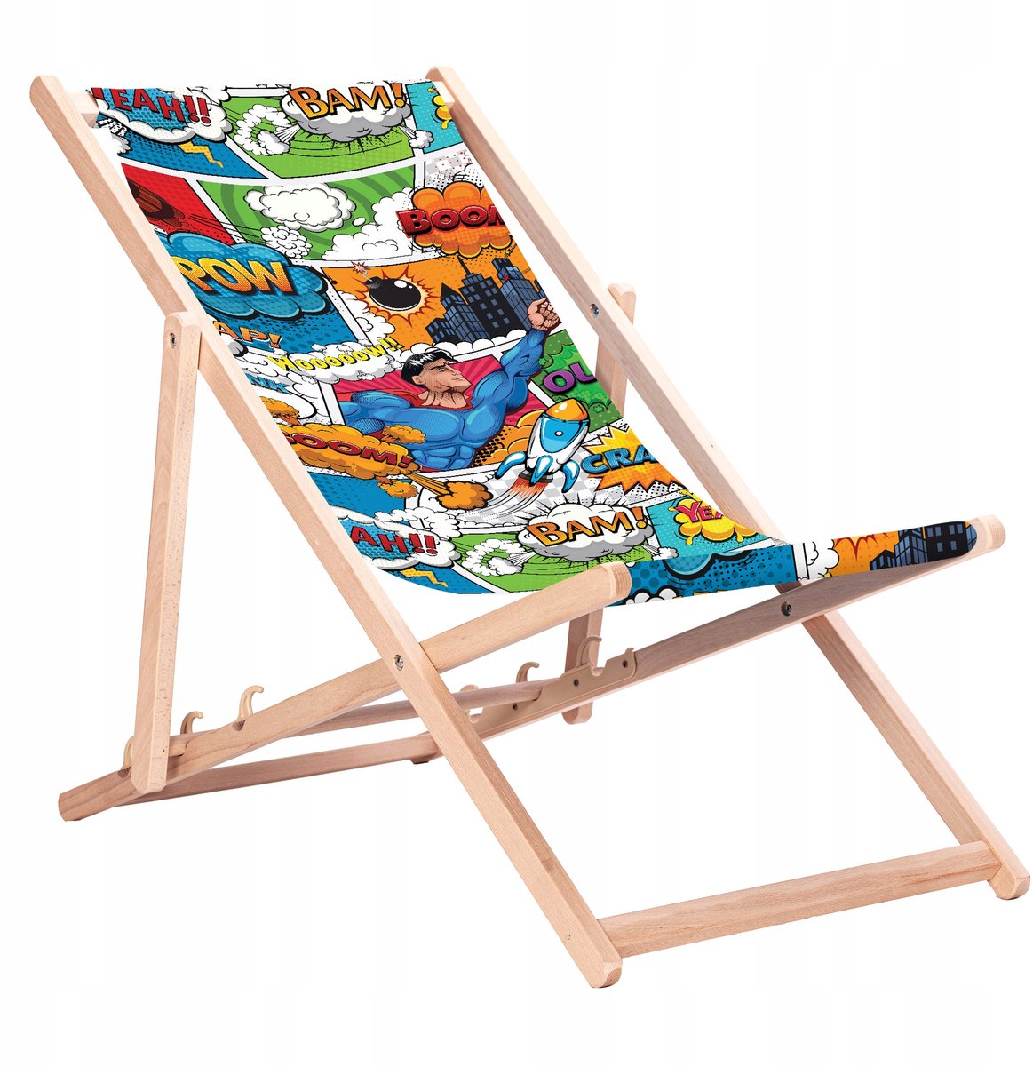 Houten ligstoel met print - 91 designs - San-Drew KN51