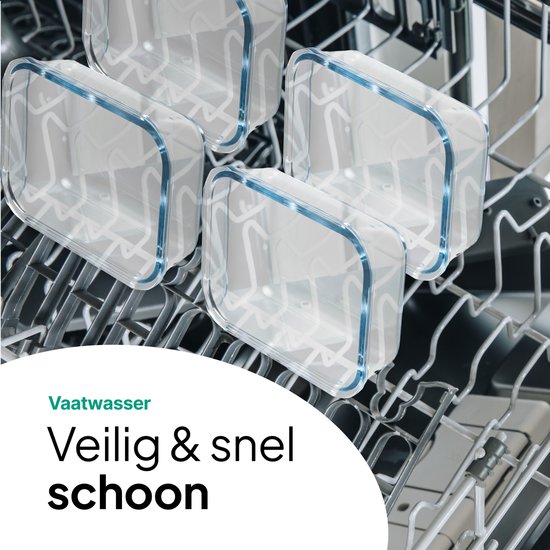 Boîtes de conservation en Glas - Lot de 10 - Boîtes Prep des repas - Boîtes de congélation - 1040 ml / 370 ml - Vert vif