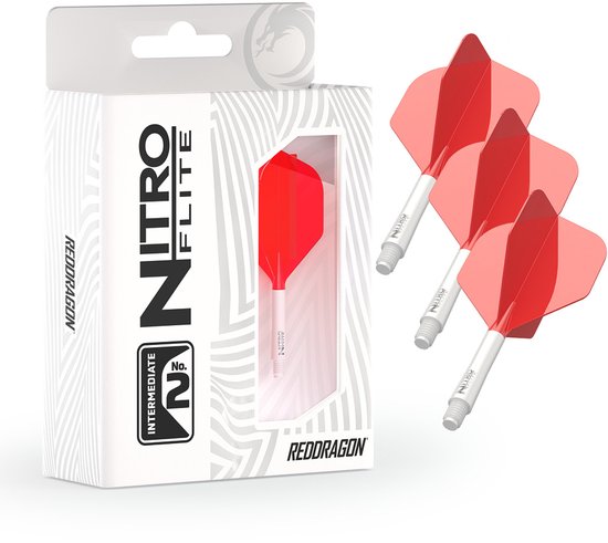 Red Dragon Nitro Flite System White Red NO2 - Dart Flights van Red Dragon — afbeelding 3