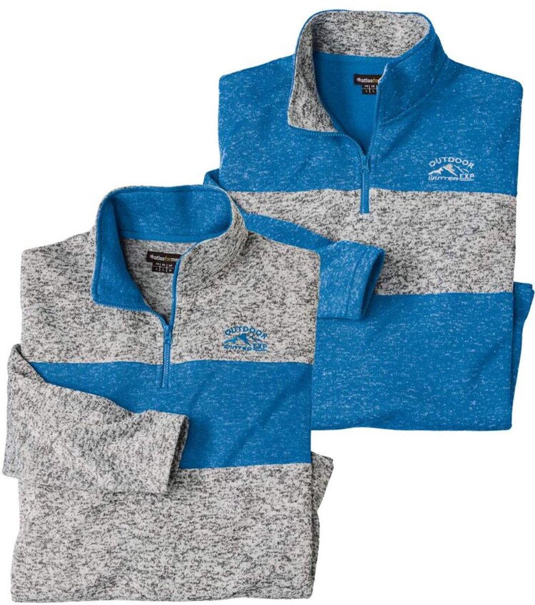 ATLAS FOR MEN - Set van 2 molton sweaters Outdoor Winter - Heren - Verkrijgbaar in grote maten - M