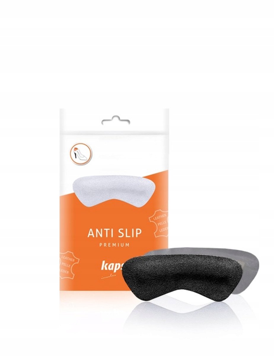 Kaps Anti Slip Zwarte Leren Hielkussentjes - Anti-wrijving