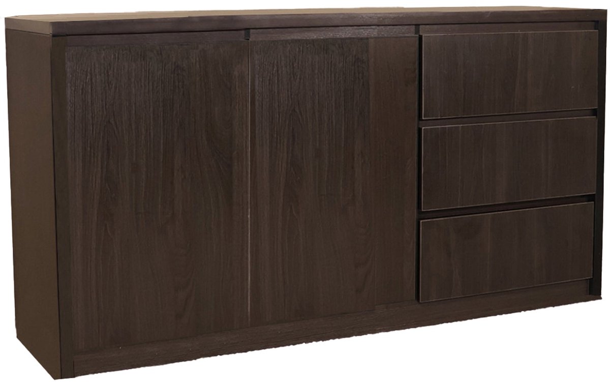 Dressoir melamine donker walnoot 160cm Cassie kunststof kast
