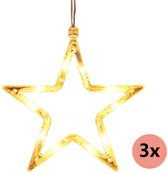Set de 3 guirlandes lumineuses étoiles de Éclairage de Noël - Décoration de fenêtre - Convient pour l'extérieur, l'intérieur, la maison, la chambre, les mariages, les fêtes, les festivals, les murs - 19 x 18 cm - Type A