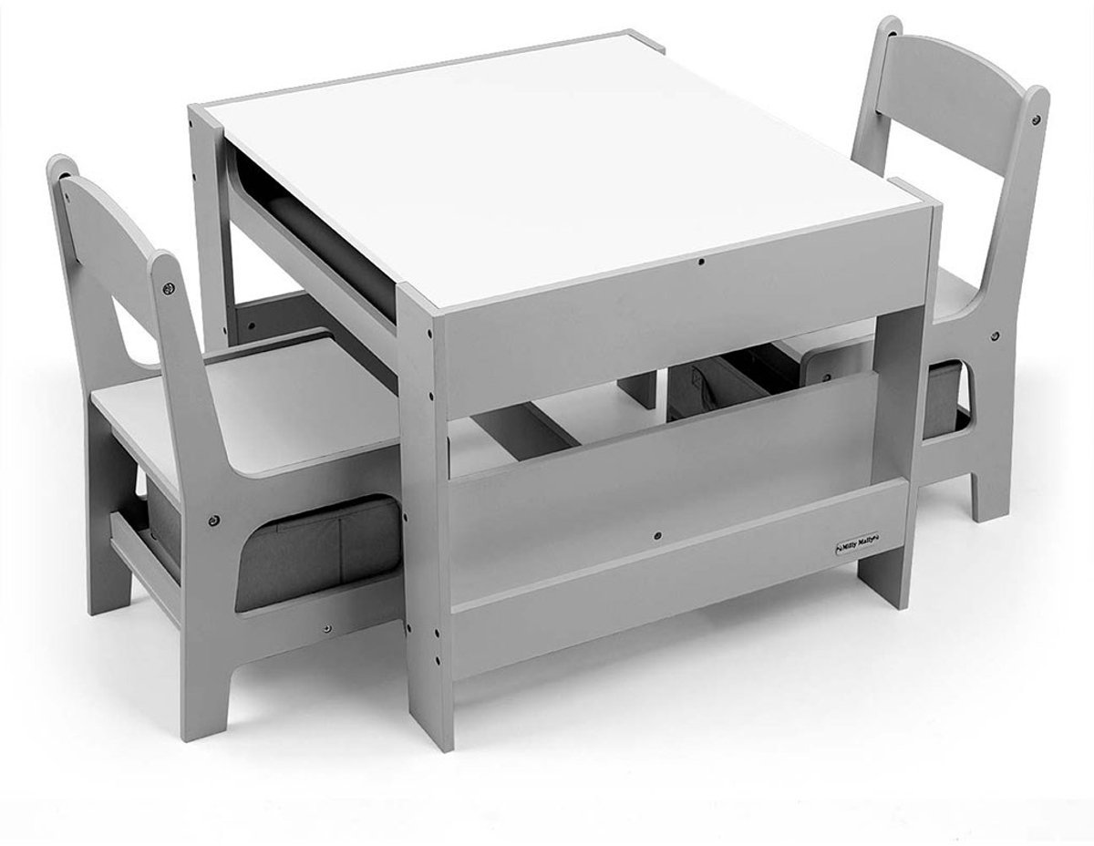 MILLY MALLY - Meubelset - Tafel en twee stoelen Sven Grey