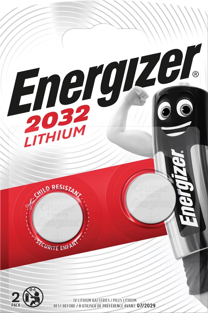 Energizer Knoopcel batterij 3V CR2032 / DL2032 - Blister van 2 stuks