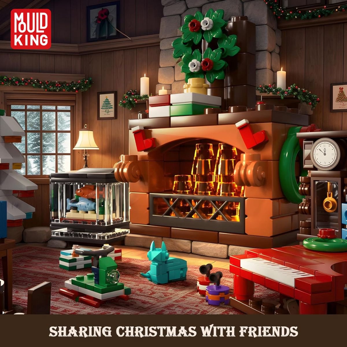 Mould King Kerst adventskalender #2 24-delig 2025 - 2026 aftelkalender bouwset | Incl. mini kerstversiering / decoratie | Creator classic bouwpakket geschikt voor lego | Educatief speelgoed ideas voor volwassenen & kinderen | 725 bouwstenen — afbeelding 4