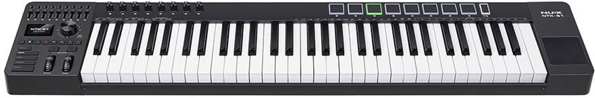 MIDI keyboard controller - NUX NTK-61 - 61 toetsen - 9 faders - 8 pads - Touchpad