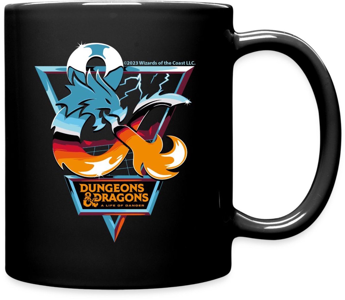 Dungeons And Dragons Logo In Lichtblauw En Oranje Mok Uni