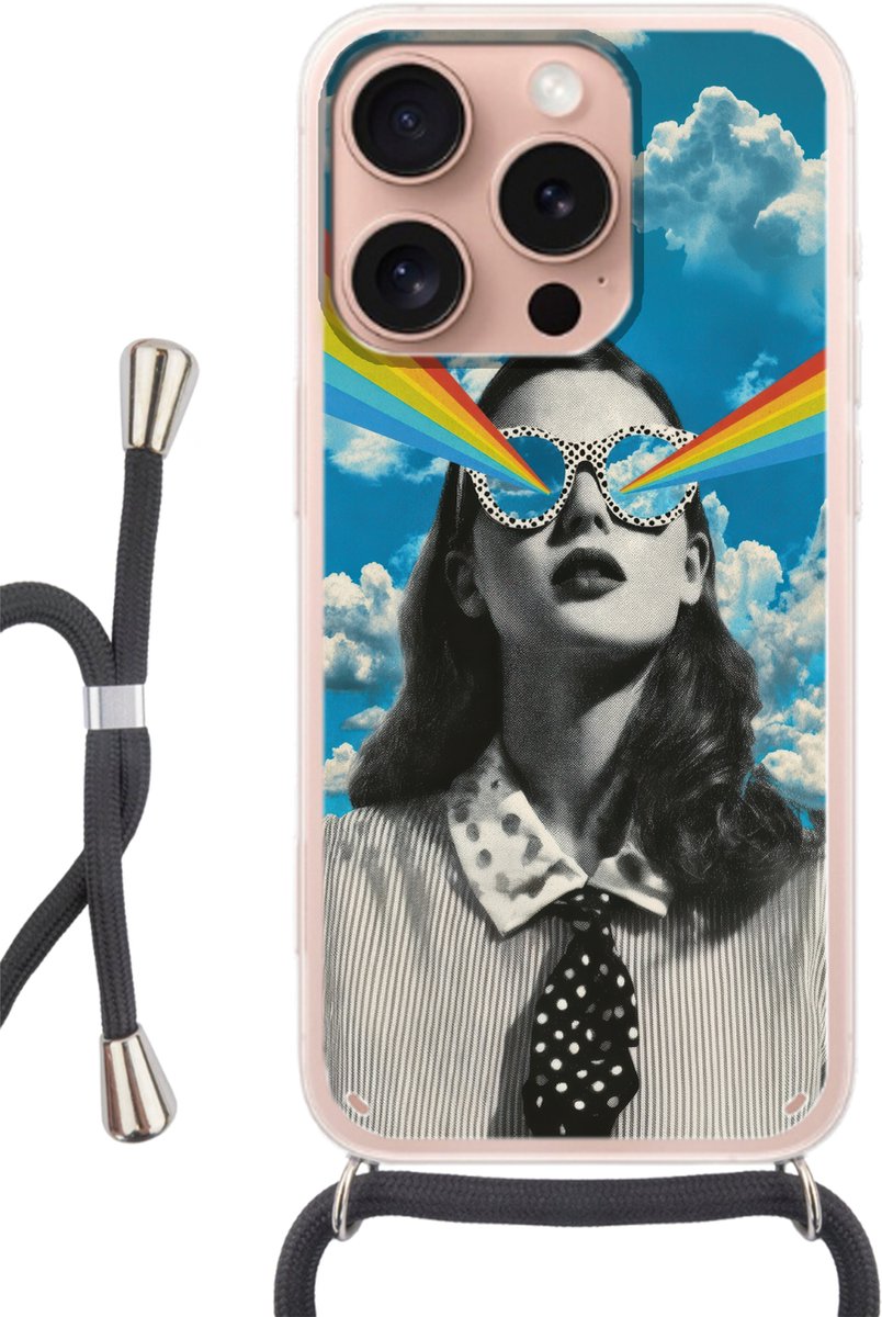 Vrouw - Bril - Regenboog - Wolken