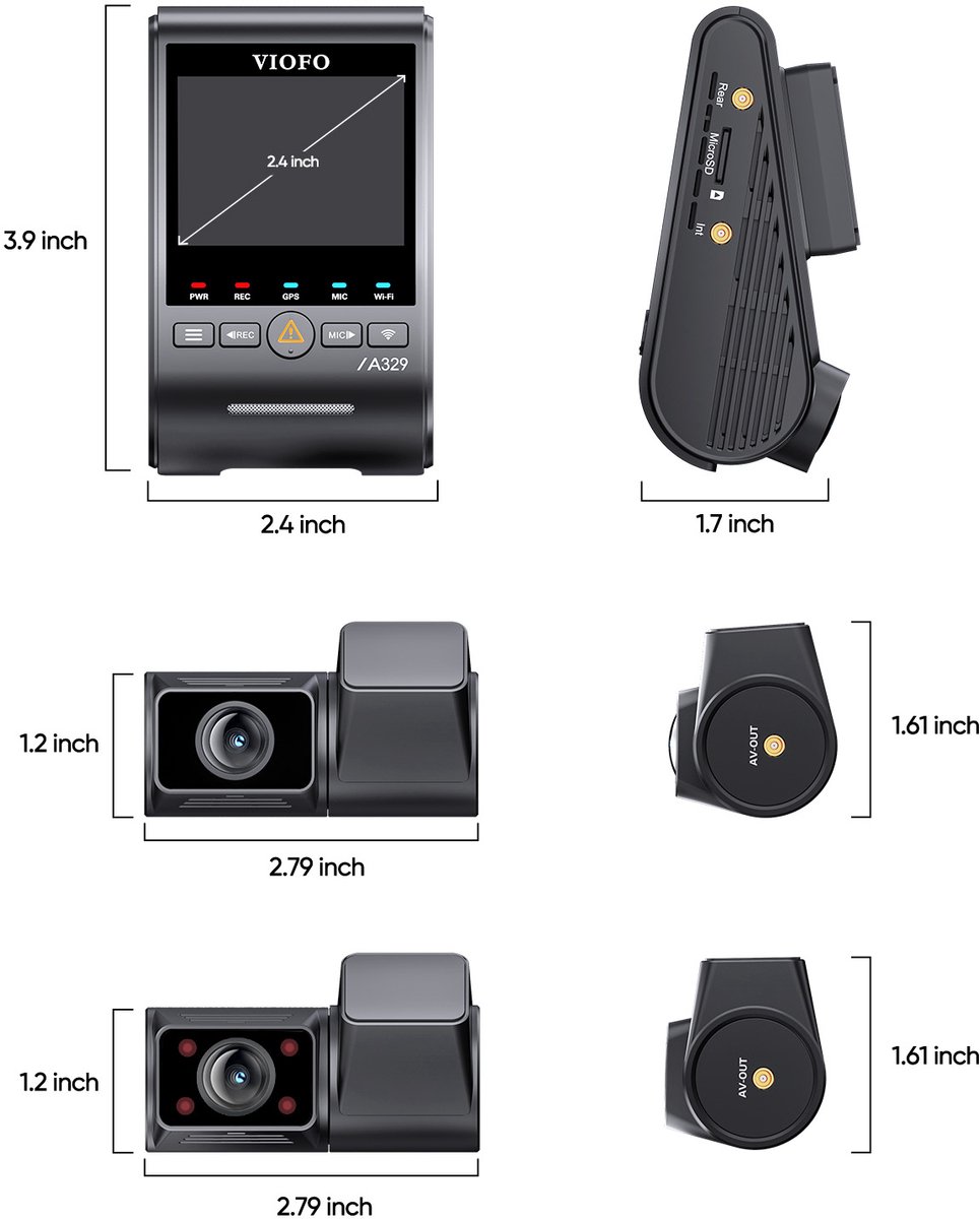 VIOFO A329S 3CH - Dashcam - 4K Voorcamera - 2K Achtercamera thumbnail 3