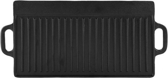 Blackwell Grillplaat BBQ Gietijzer – 30 cm – 2-Zijdig – Zonder Antiaanbaklaag – Eén