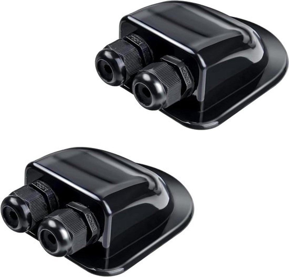2 stuks waterdichte dakdoorvoeren voor zonne-installatie, camper, caravan, boot en airconditioning (zwart)