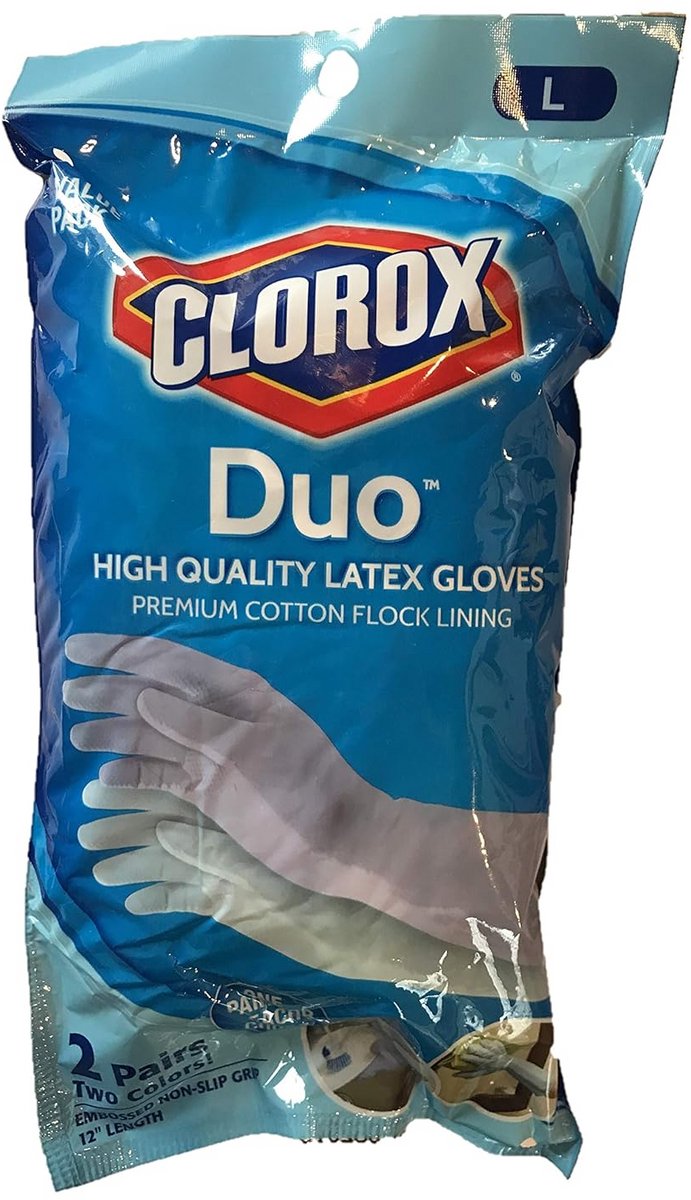 Latex Handschoenen L, Dubbele Dikte, Katoenen Voering, Cotton Flock en Harde Polies