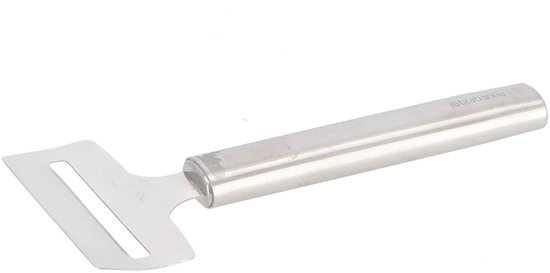 Brabantia kaasschaaf met zilverkleurig handvat, op de afbeelding gedraaid.