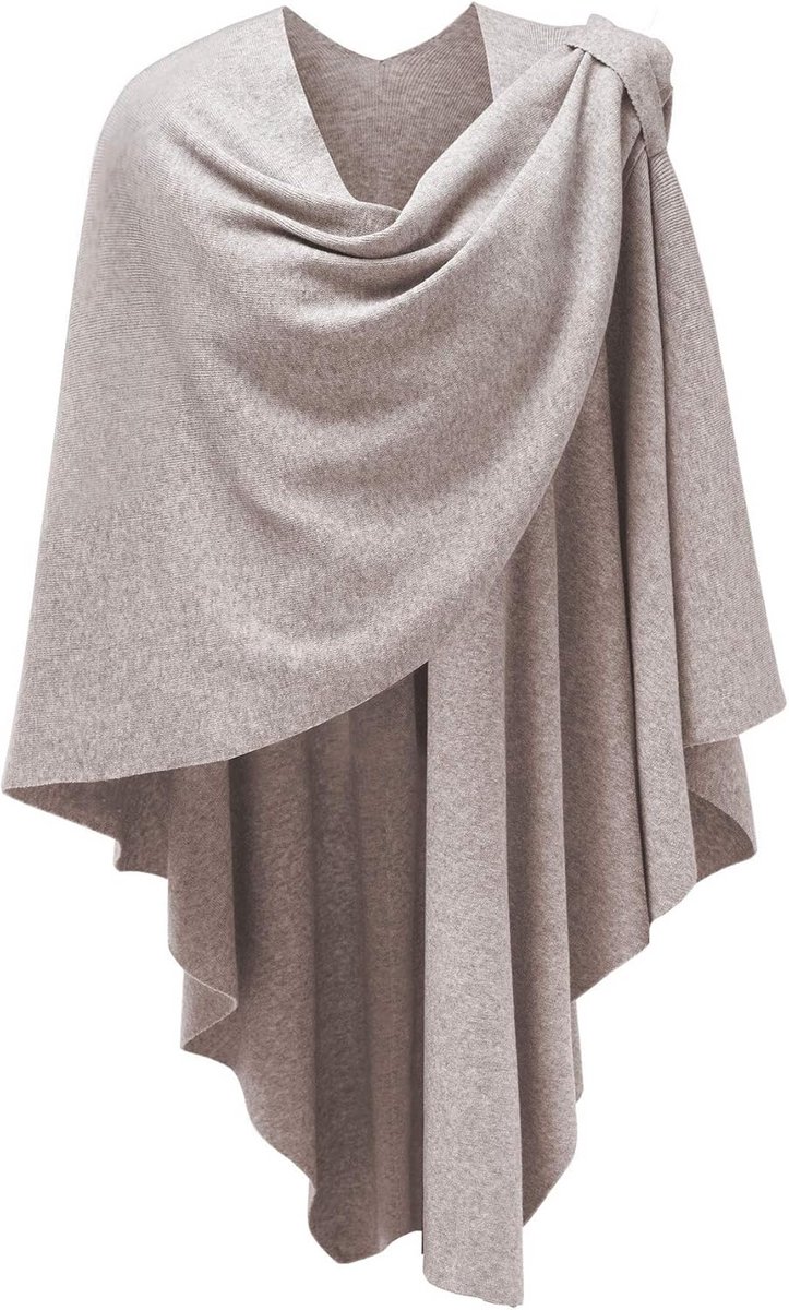 Dames poncho met kruisvoorkant - Elegante gebreide cape vest voor vrouwen - Zachte sjaal wraps