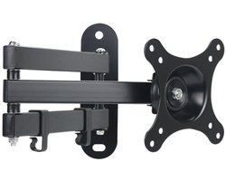TV-muurbeugel, geschikt voor 13-32 inch platte/gebogen tv's en monitoren, 360° draaibaar, 20° kantelbaar, VESA 75x75/100x100 mm, maximaal draagvermogen 13 kg, zwart.