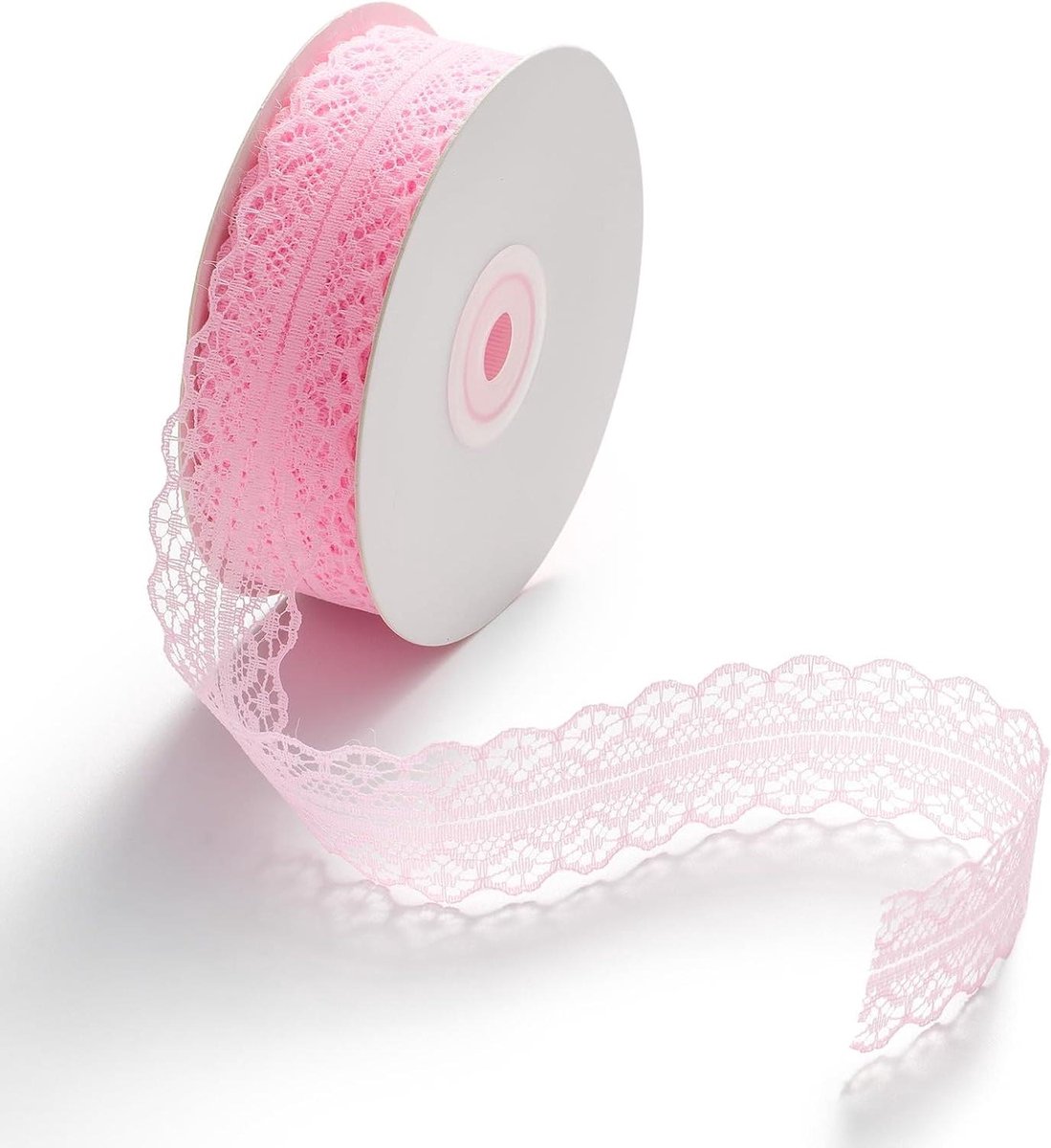 Ronte - Decoratielint | Sierlint voor Bruiloft | Vintage Kanten Boord | Roze Kantlint 3 cm x 23 m