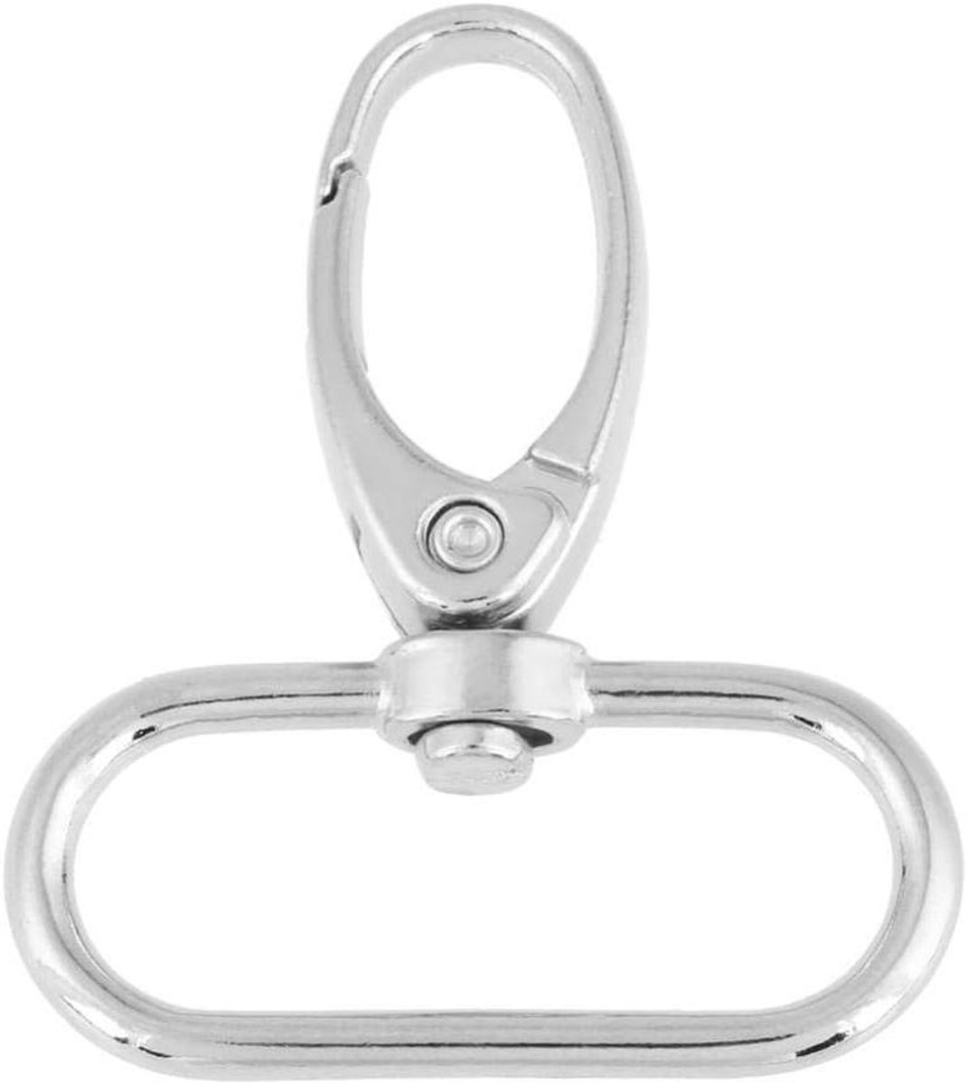 Ronte - Sleutelhaakringen Set 20 Stuks Draaibare Karabijnhaken Sleutelhanger Zinklegering Afneembaar Draaipunt Met Gesp En Sleutelring 20 Mm / 25 Mm / 30 Mm / 38 Mm (32 Mm). Duurzaam, Handig, Sleutelorganizer.