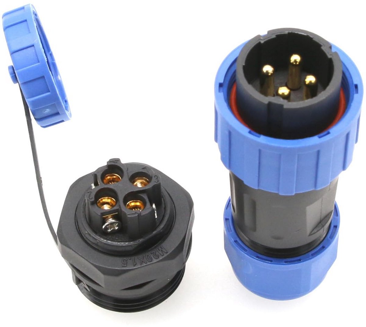 Waterdichte 4-pins elektrische connector 25A 380V voor outdoor toepassingen