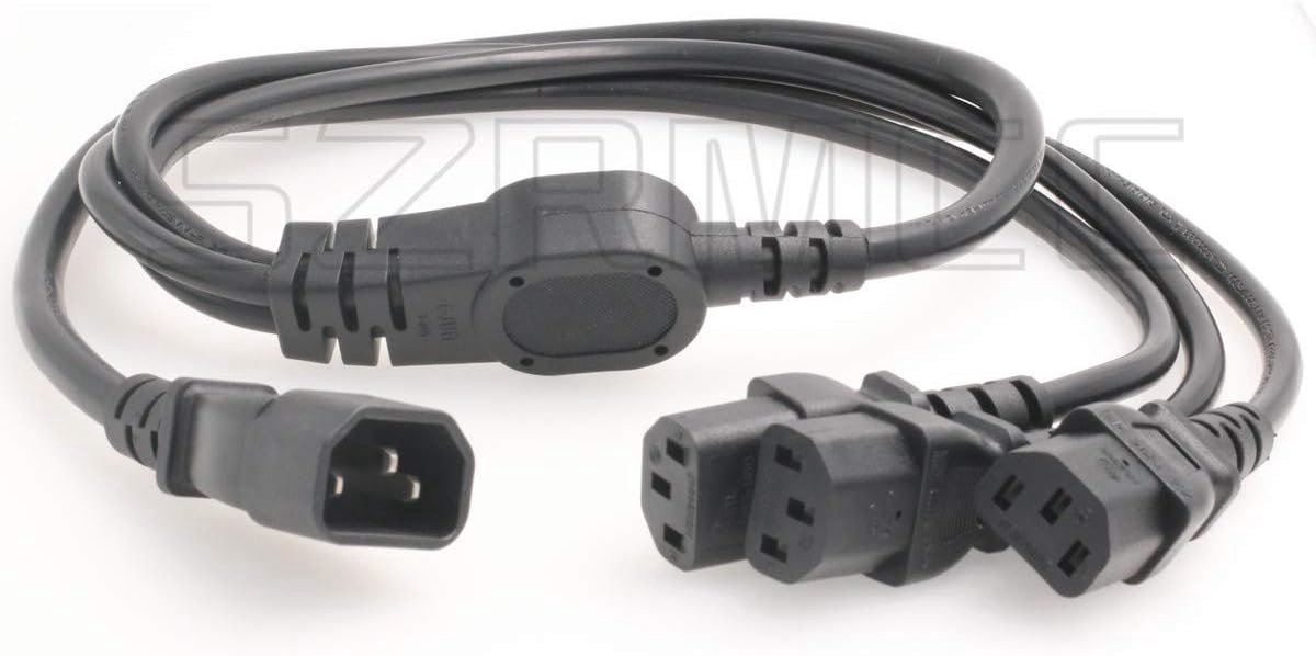 Y Splitter Voedingskabel IEC320 C14 naar 3 x C13 10A 250V Verlengkabel (3xC13 1m)