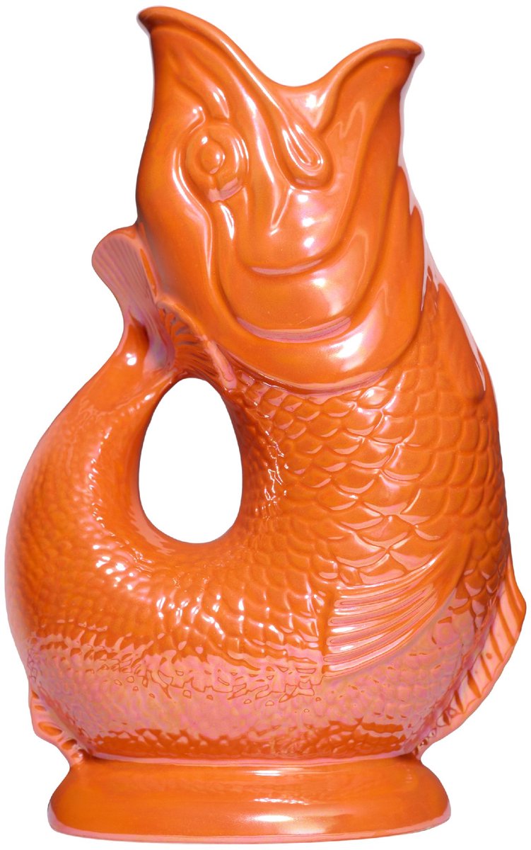 Gluckigluck waterkaraf met 'gluck-gluck'-geluid 1,2 l XL Oranje glanzend