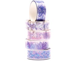 IMPERATORIS® 5 rollen bloemen washi tape Bullet/Junk Journal - Stickers Volwassenen - Plakband - 7mm - Washi Tape - bedrukte washi tape - decoratieve tape