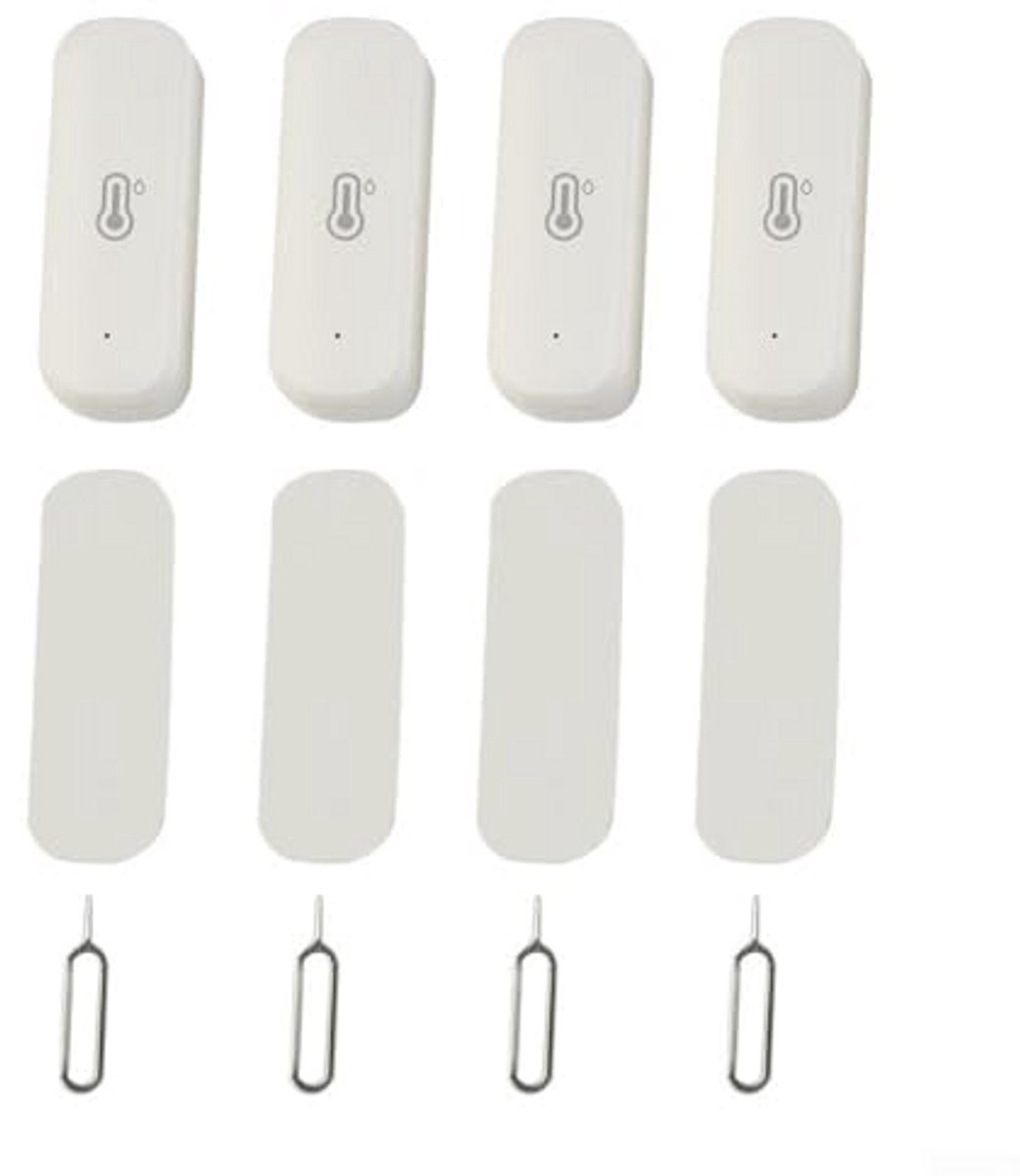 Digitale WiFi Temperatuur en Vochtigheid Sensor - 4 Stuks voor Slimme Huizen