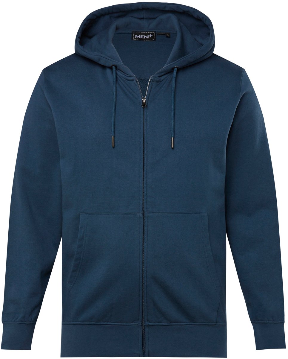 Men Plus - Heren - Hoodie-jack capuchon kangoeroezak - Diepzeeblauw - Maat 52+