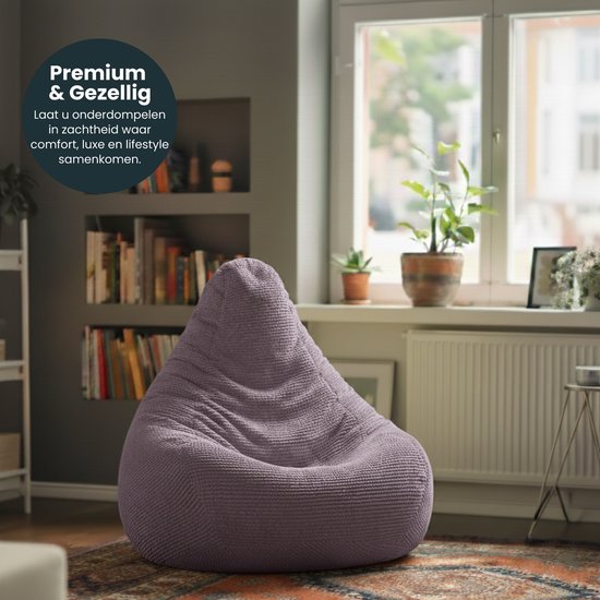 Volwassen Highback Zitzak Stoel Corduroy Stof Indoor Woonkamer Gaming Zitzak Ligstoel met Ergonomisch Ontwerp