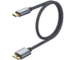 USB C naar Micro B Kabel 0.5m USB 3.1 SuperSpeed 10Gbps - Voor Externe Harde Schijven en Smartphones