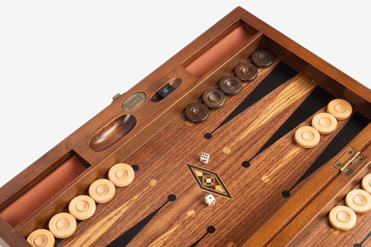 Backgammon - Tavla - Handgemaakt - Hout - Luxe uitgave - 50 x 30 x 8 cm