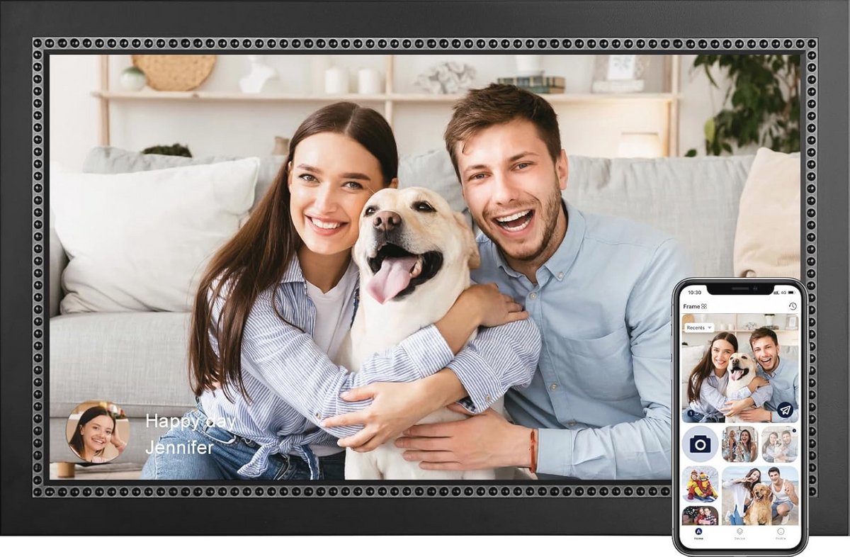 Digitale fotolijst 15,6 inch - Full HD, touchscreen, wandmontage, 32 GB opslag