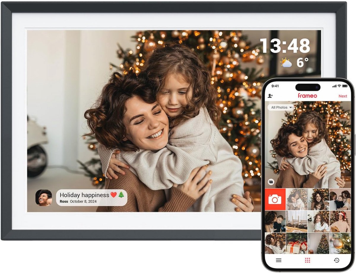 Slimme 10,1 inch WiFi digitale fotolijst met IPS touchscreen