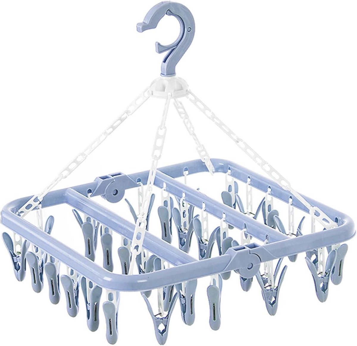 Opvouwbare Drooghanger met 32 Clips - Perfect voor Kleding en Sokken